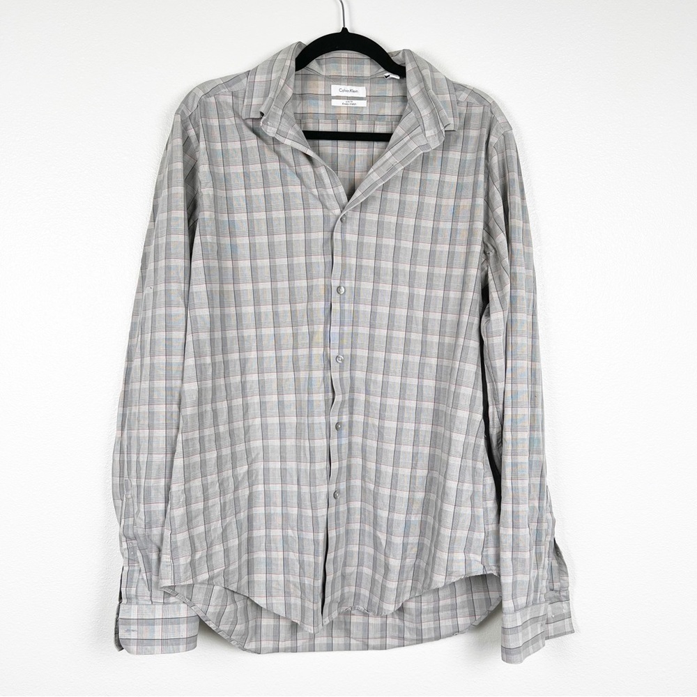 CALVIN Klein Long Sleeve‎ Button Up Shirt Sz L